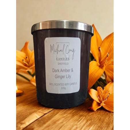 Dark Amber & Ginger Lily 220g Candle